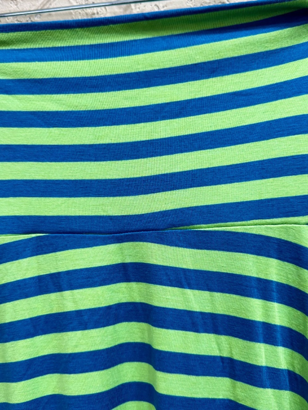 LuLaRoe XXS Blue Lime Green Striped Maxi Skirt Coastal Y2K Stretch Boho - Picture 4 of 8